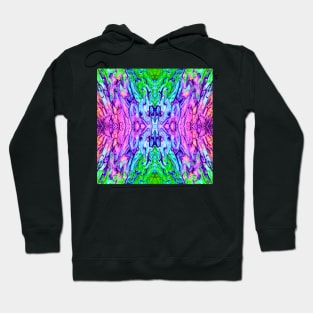 Mirrored Abstract in Blue Green Pink Orange Hoodie